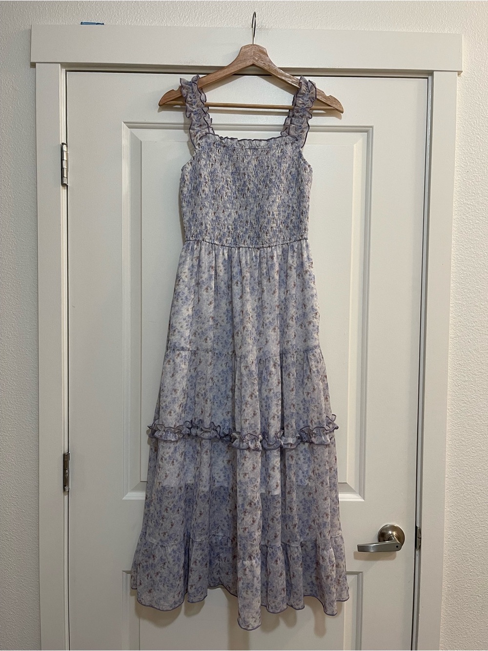 Scarlet Darkness Floral Cottagecore Tiered Ruffle Sundress